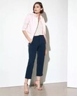 SANDY HIGH WAIST CROPPED CHINO TROUSERS (DARK NAVY)