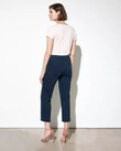 SANDY HIGH WAIST CROPPED CHINO TROUSERS (DARK NAVY)