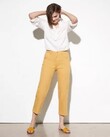 SANDY HIGH WAIST CROPPED CHINO TROUSERS (MANGUE)