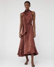 CANNES SATIN DRESS (CINNAMON)