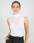 COTTON TULLE HIGH NECK TEE (WHITE)