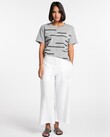 BLURRED WIDE LEG PANTS (WHITE)