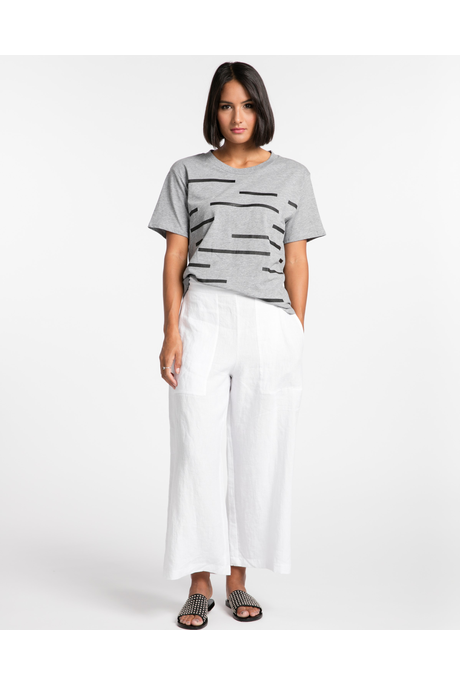 BLURRED WIDE LEG PANTS (WHITE)