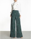 SILK WIDE LEG PANT (GREEN ANIMAL)