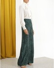 SILK WIDE LEG PANT (GREEN ANIMAL)