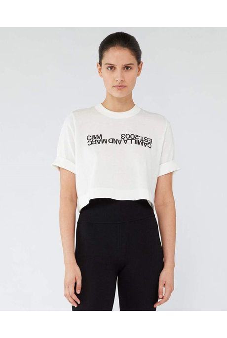 AMELIA CROP LOGO TEE (WHITE)