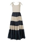 FRENCH TIER DRESS (NATURAL/NAVY)