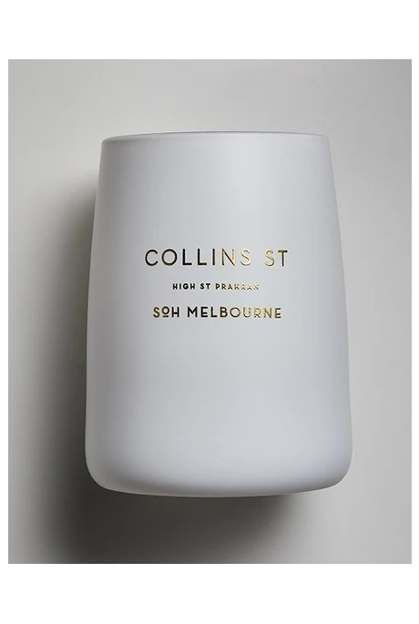 COLLINS STREET CANDLE (WHITE MATTE GLASS)