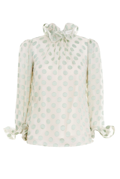 THE LOVESTRUCK FLUTED BLOUSE (MINT)