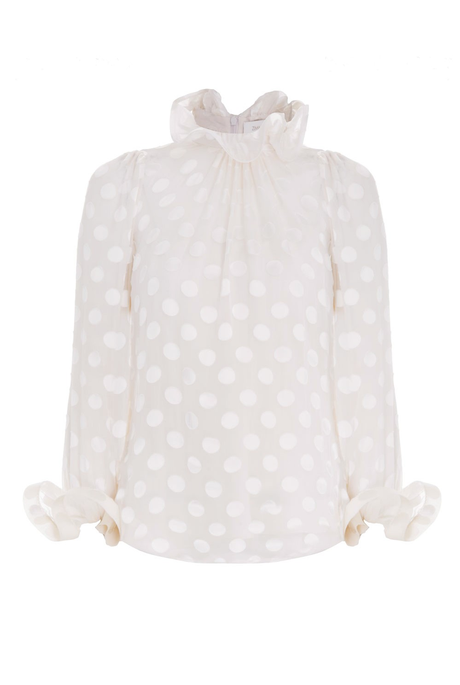 THE LOVESTRUCK FLUTED BLOUSE (PEARL)