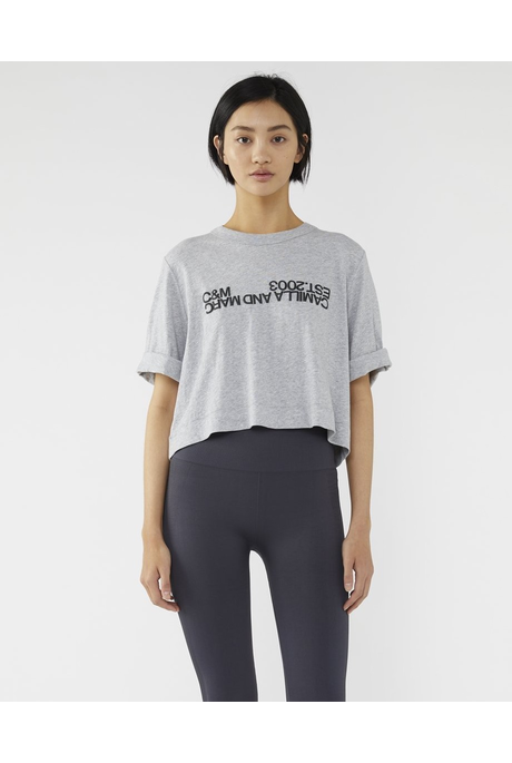 AMELIA CROP LOGO TEE (GREY MARLE)