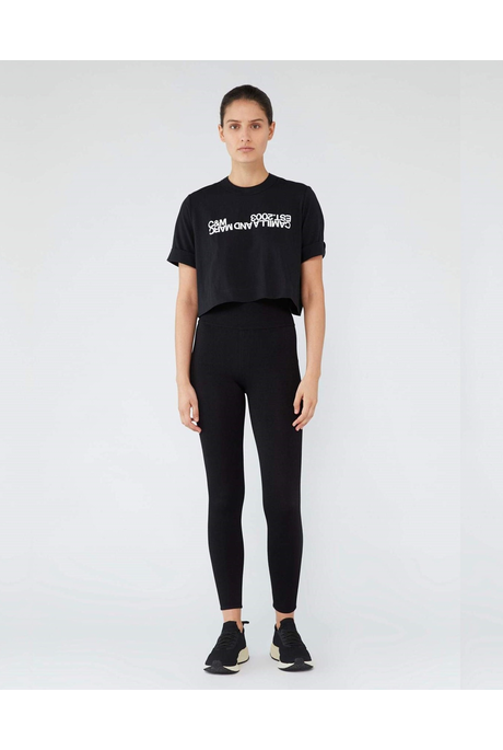 AMELIA CROP LOGO TEE (BLACK)