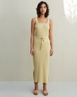 THE LARA RIBBED SKIRT (PALE OLIVE)