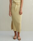 THE LARA RIBBED SKIRT (PALE OLIVE)