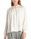 BLOUSE WITH LACE INSERTS (OFF WHITE)