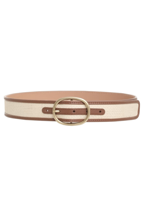 THE LOVESTRUCK RAFFIA BELT (NATURAL/COGNAC)