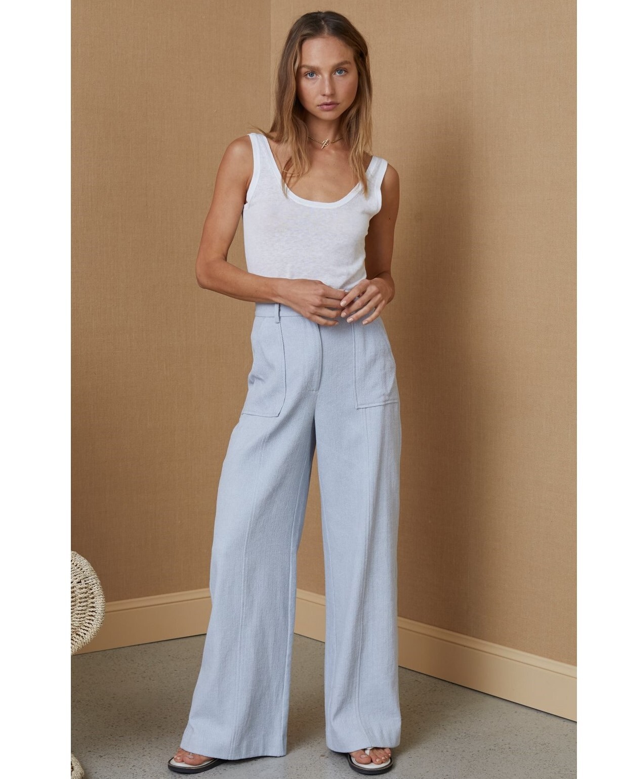 BILLIE PANT (SKY BLUE)- BEC + BRIDGE SUMMER 21 Boxing Day Sale