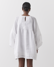 LILLIAN LINEN RAMIE SMOCK DRESS (OPTICAL WHITE)