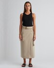 FRANCESCA MIDI SKIRT (PALE STONE)