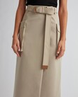 FRANCESCA MIDI SKIRT (PALE STONE)