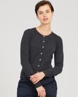 CASHMERE CROP CARDI (CARBON)