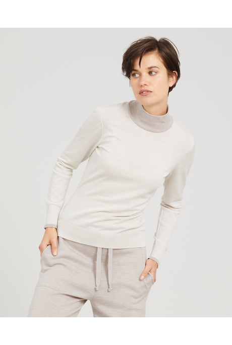 CONTRAST LINE JUMPER (ALABASTER/CASHEW)