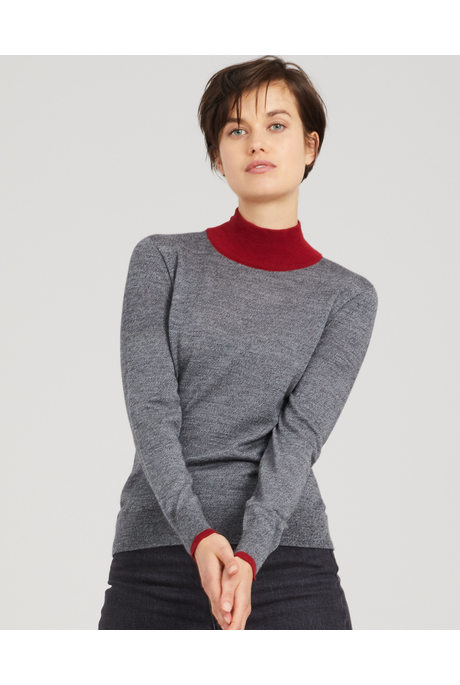 CONTRAST LINE JUMPER (MARBLE/REDWOOD)