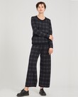 PLAID TRACK PANTS (NAVY/GUNMETAL/BLACK)