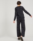 PLAID TRACK PANTS (NAVY/GUNMETAL/BLACK)