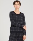 PLAID DRAWSTRING JUMPER (NAVY/GUNMETAL/BLACK)