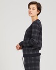 PLAID DRAWSTRING JUMPER (NAVY/GUNMETAL/BLACK)