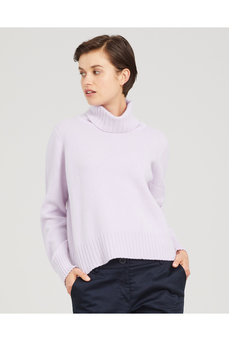 CASHMERE CROPPED SWEATER (LILAS)