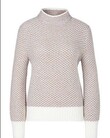 PULLOVER WITH CONTRAST RIB (APRICOT BEIGE)