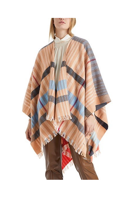 WOOL MIX CAPE (APRICOT BEIGE)