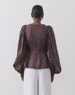 MARVA LINEN RAMIE BLOUSE (CHOCOLATE)