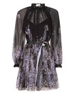 BOTANICA LANTERN MINI DRESS (BLACK LAVENDER TEA)