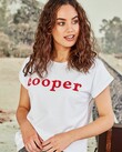 I BEAD COOPER TEE (WHITE/RED)