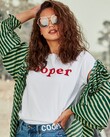 I BEAD COOPER TEE (WHITE/RED)