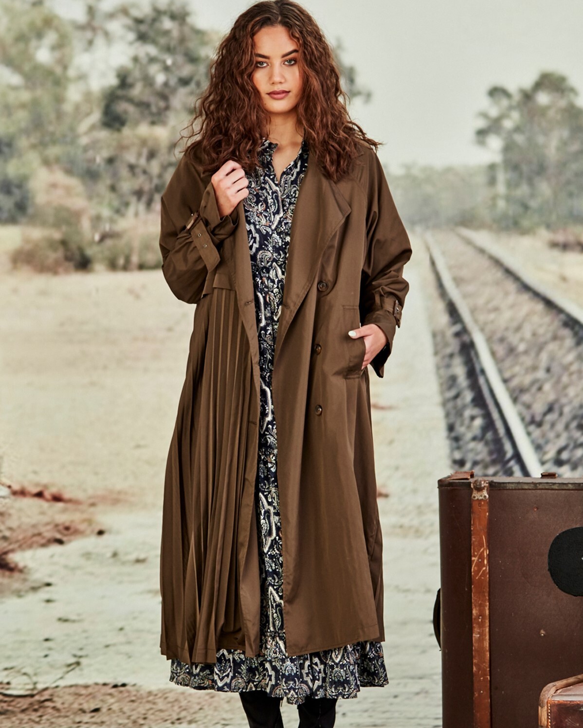 PLEATWOOD MAC COAT KHAKI COOPER AUTUMN WINTER 21 Boxing Day Sale