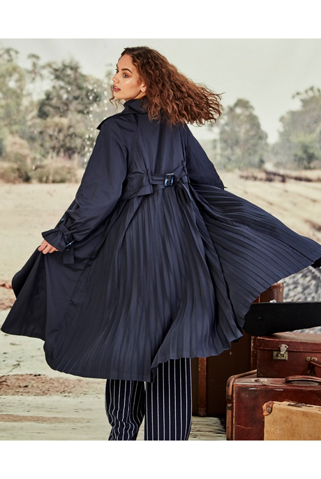 PLEATWOOD MAC COAT (NAVY)