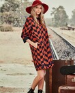 SHAKE SHIFT UP DRESS (RUST CHEVRON) 