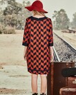 SHAKE SHIFT UP DRESS (RUST CHEVRON) 