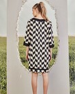 SHAKE SHIFT UP DRESS (BLACK CHEVRON)