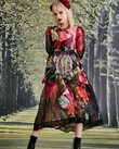 SWEET PUFF DRESS (BLACK FLORAL)