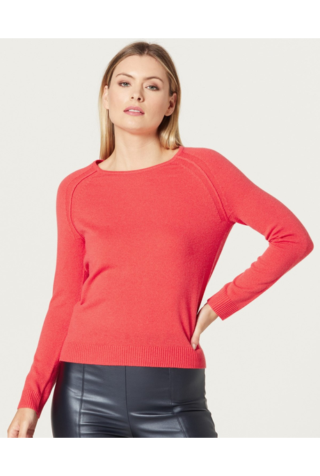 PURE CASHMERE CREW JUMPER (TANGELO)