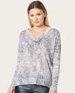 SUPERFINE PRINT V NECK JUMPER (NAVY SPOT)