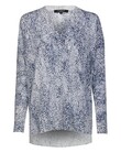 SUPERFINE PRINT V NECK JUMPER (NAVY SPOT)