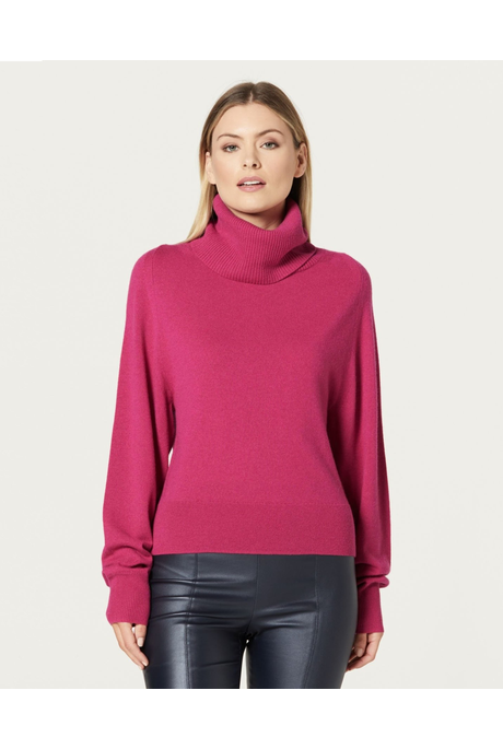 PURE CASHMERE COWL JUMPER (BERRY)