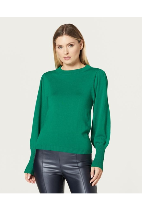 MERINO PUFF SLEEVE JUMPER (EMERALD)