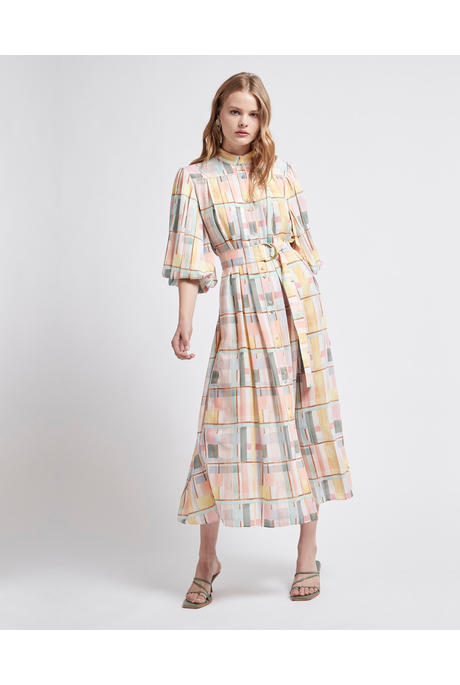 L'ESPIRIT BELTED MIDI DRESS (SUMMER CHECK)